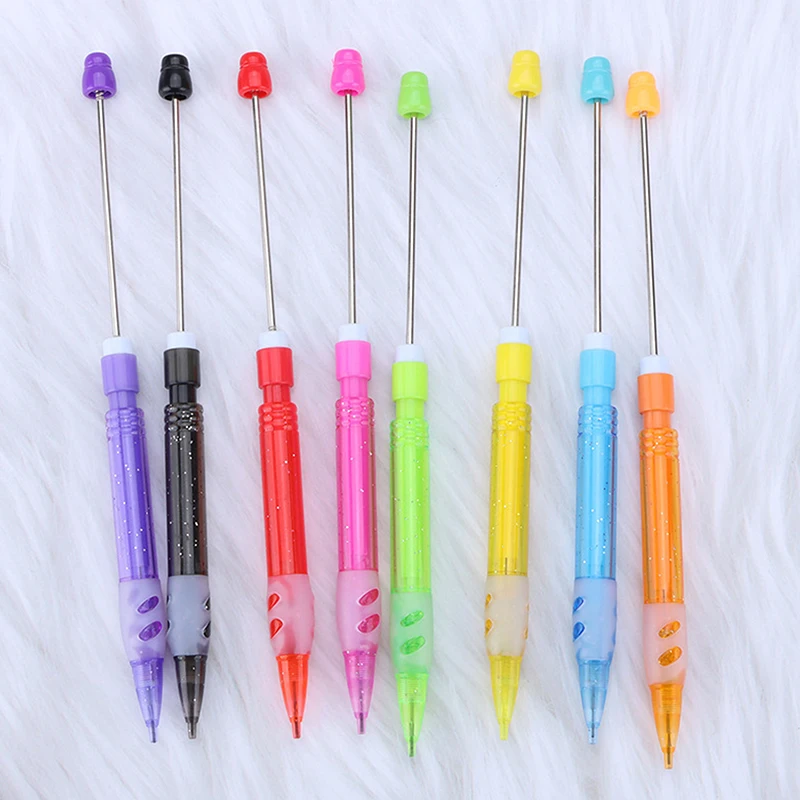 1Pcs Writing Beaded Pencil DIY Beadable Pencils Bead Pencils For Students Non Sharpening Pencil 0.5 Automatic Writing Pencil