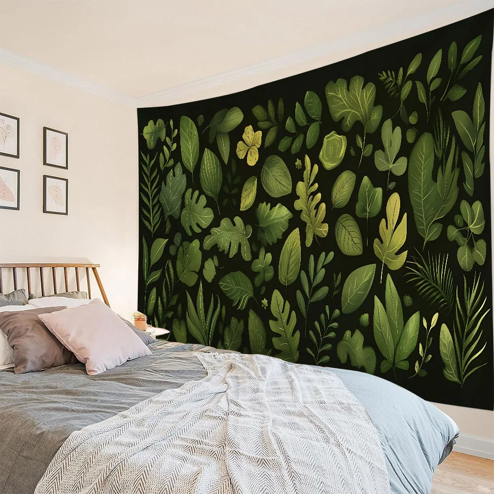 

Leaf tapestry, tropical plant wall hanging, Bohemian home decoration, background cloth, yoga bed sheets, beach mats, picnic mats