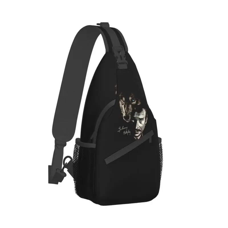 Johnny Hallyday – sac de poitrine personnalisé pour hommes, sac à dos de voyage à bandoulière pour chanteur de Rock Star de France