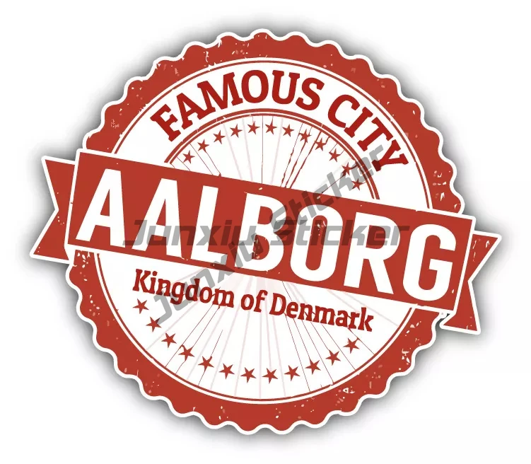 الدنمارك البيضاوي العلم ملصقات الفينيل ألبورغ كوبنهاغن مدينة الدنماركية ختم السفر عطلة العالم مركبة ملصق مائي المضادة للخدش الخارجي #4