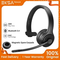 EKSA H3 Headphones for calling Mic Bluetooth 5.4 chip 65h Playtime with ENC 2-in-1 Magnetic Spare Earpads office headphones