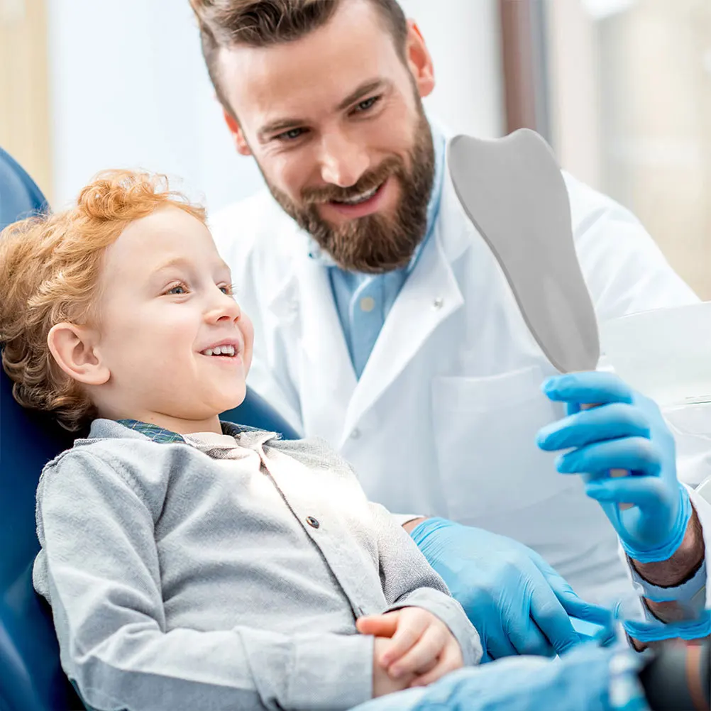 2Pcs Tooth Shaped Handheld Mirror Convenient to Clean for Repeated Use Reliable and Practical Handheld Mirror