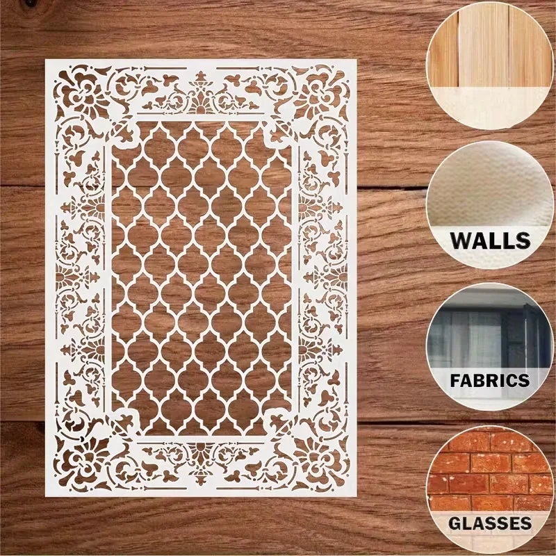 A4 29 *21cm Retro grid DIY Stencils Wall Painting Scrapbook Coloring Embossing Album Decorative Paper Card Template,wall