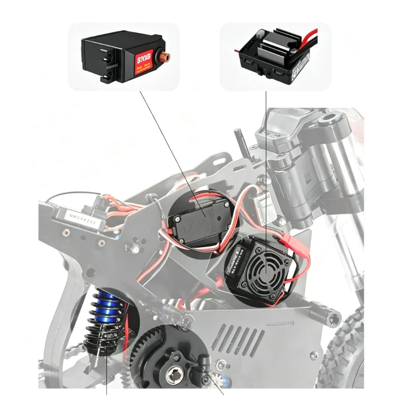 PDracing BSD540 1/4 RC Motorcycle Brushless Metal Body 60KM/H Off Road Dirt Bike with Gyro RTR for Adult Hobbyist modifiable rc