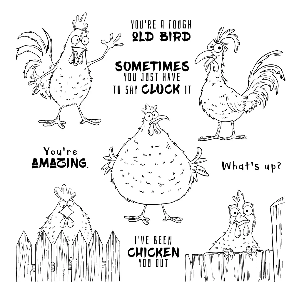 Mangocraft Cute Cartoon Rooster Chicken Cutting Dies Clear Stamp DIY Scrapbooking Metal Dies Silicone Stamp For Card Album Decor