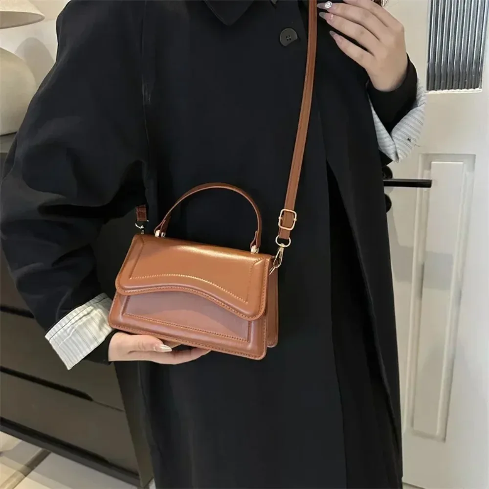 High Quality PU Leather Handbag Purse Women's Bag Solid Color Shoulder Crossbody Bags Lady Messenger Small Tote for Women Girls image 2