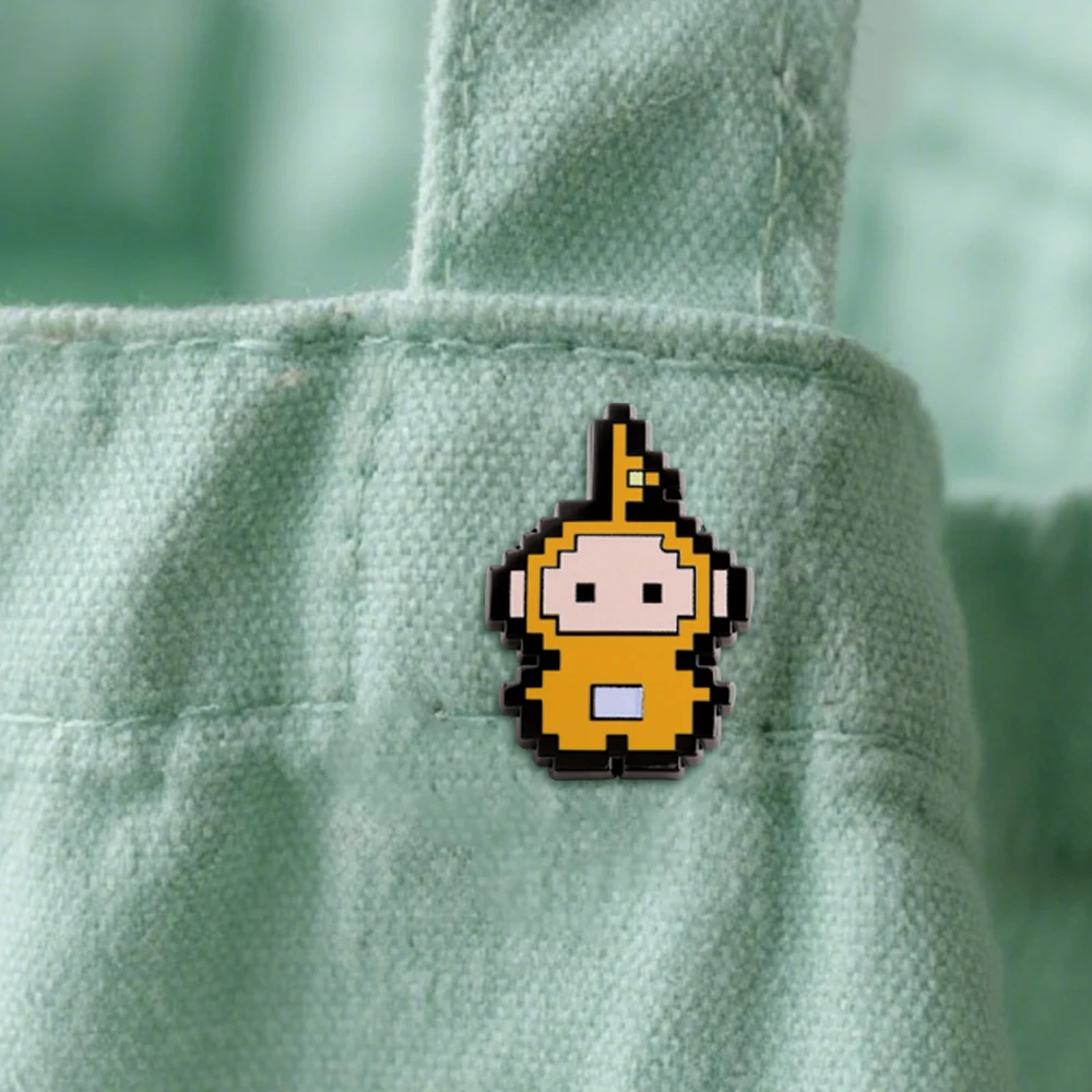 Laa-Laa Po الأحمر بكسل الفن شارة Teletubbies شخصية كرتونية بروش 90s خمر مجوهرات الأطفال هدية #5