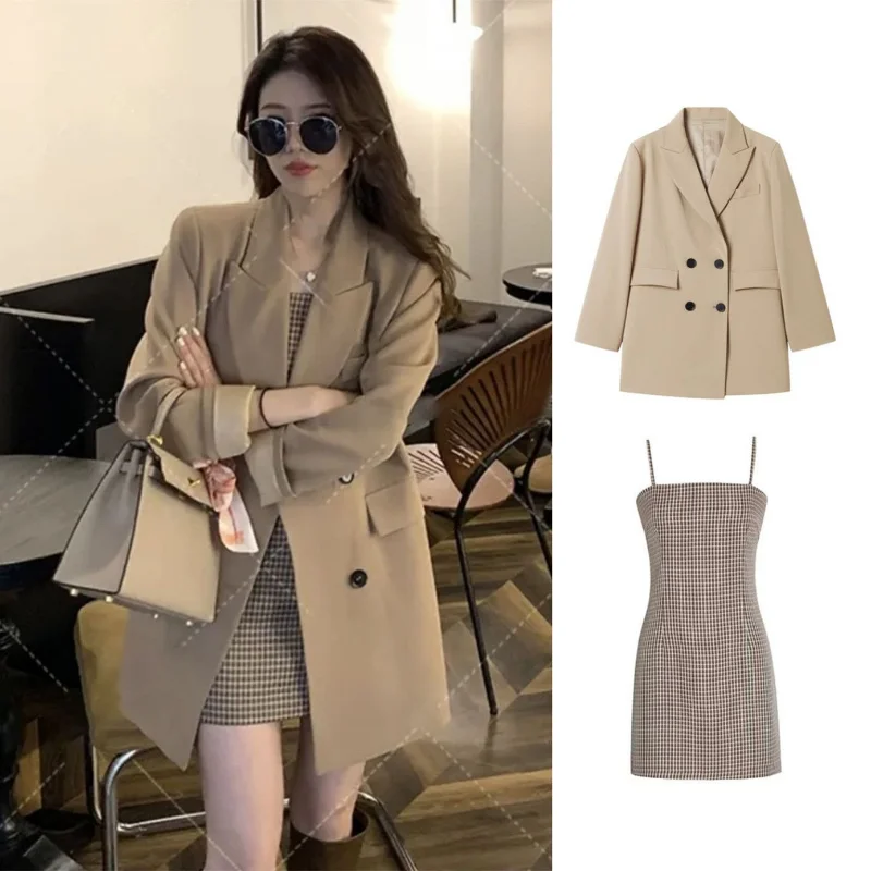 Set Of Two Fashion Pieces For Women Summer Dress High Quality 2 Piece Outfits 2024 Women\'s Sets Korean Style Blazer Suit Sexy