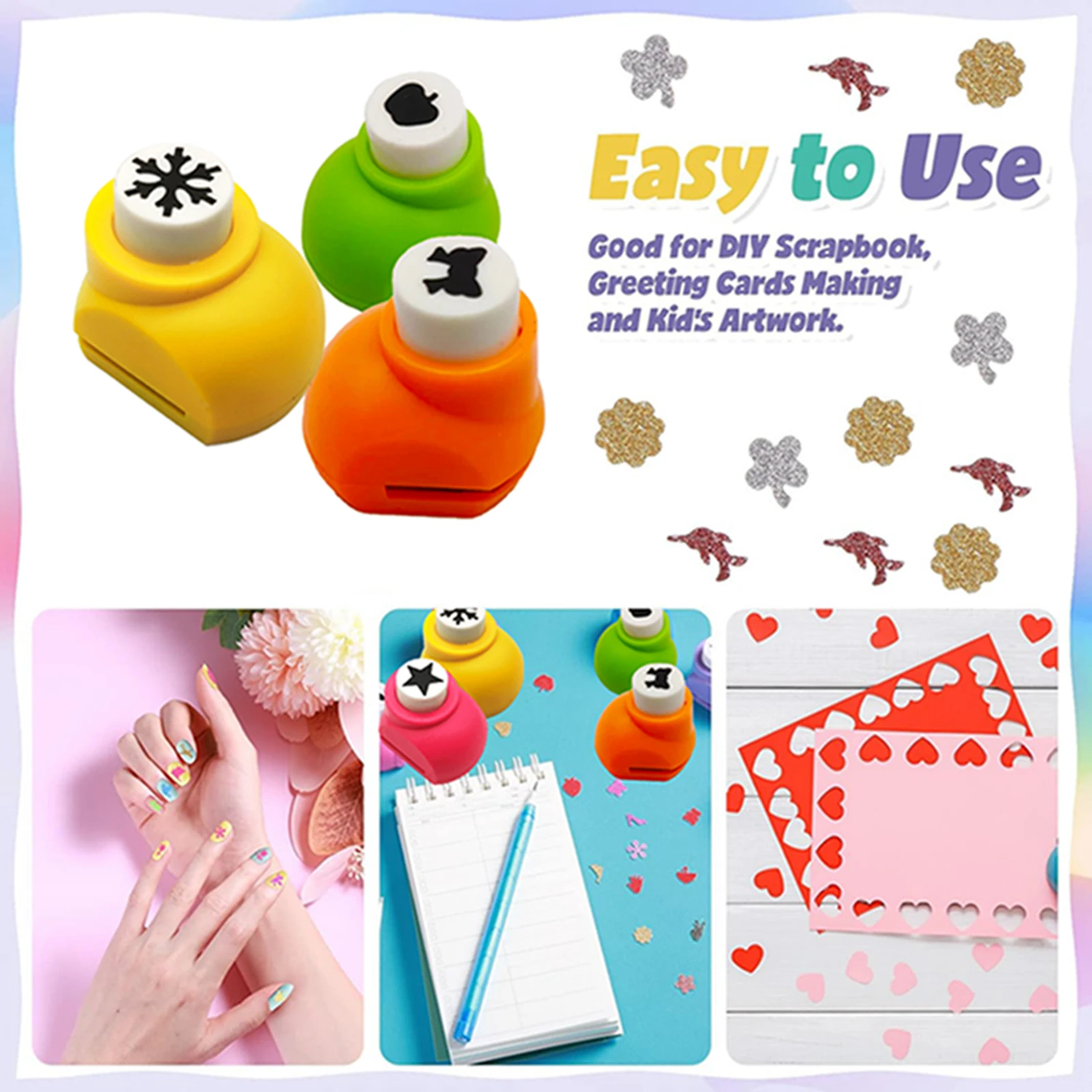 4er-Pack Mini-Bastelstanzer-Set, 4 verschiedene einzigartige Musterlochstanzer, dekorative Formstanzer für Scrapbooking, Kartenherstellung, DIY – Detail 3