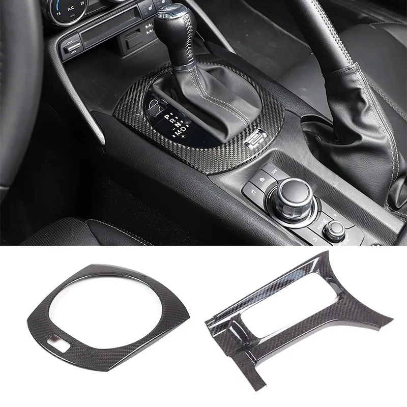 

Real Carbon Fiber For Mazda MX-5 MX5 2016-2023 Car Center Control Shift Panel Multimedia Panel Cover Sticker Car Accessories