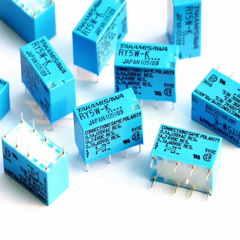 100 Pcs/lot  TAKAMISAWA RY5W-K 5V DPDT Signal Relay.