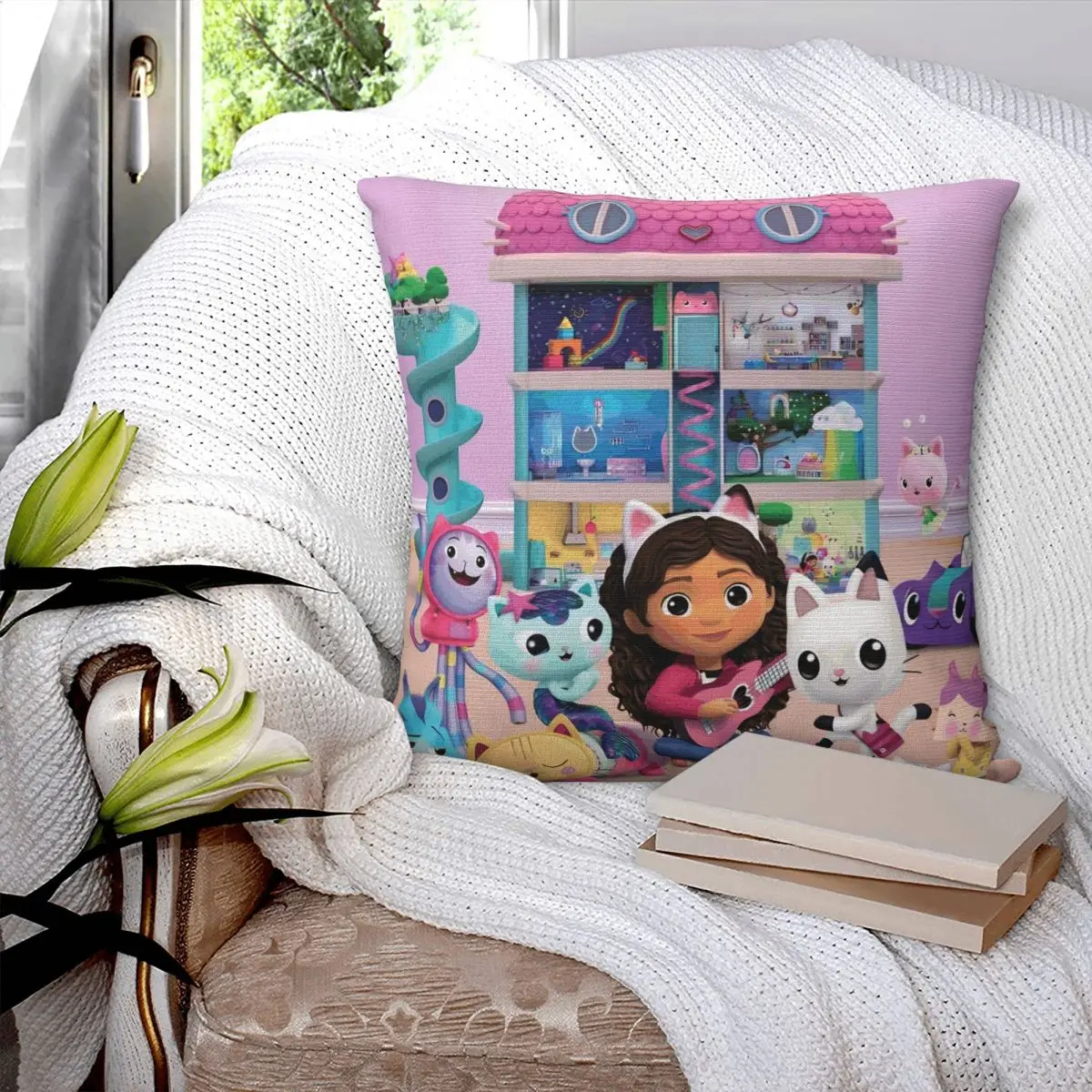 Gabbys Dollhouses Pillowcase Printed Polyester Cushion Cover Decorative Pillow Case Cover Home Drop Shipping 45X45cm