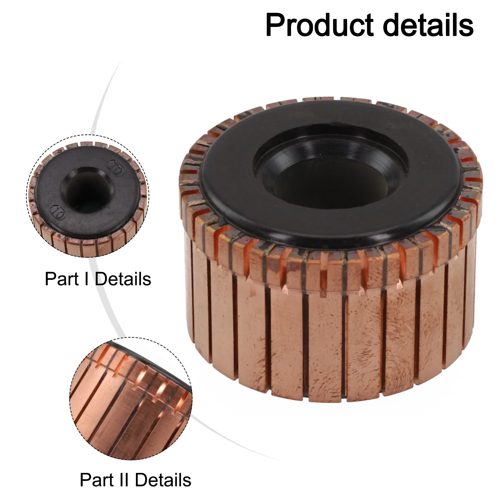 Copper Motor Commutator with 24P Teeth Groove for Type Suitable for Power Tools and Electric Motor Replacement 34 x 13 x