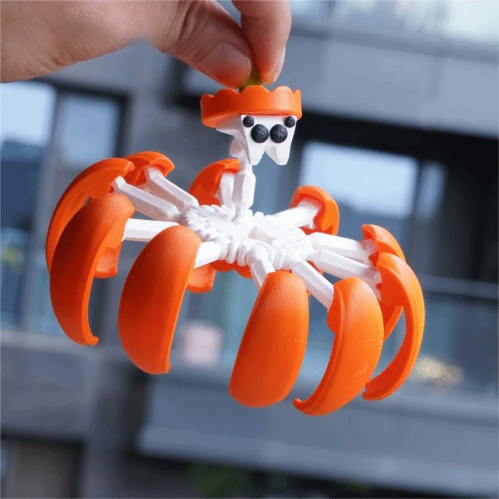 Citrouille Spider Bot imprimée en 3D, modèle d'assemblage Transformable mobile multi-articulé, se transforme en araignée, décorations d'halloween