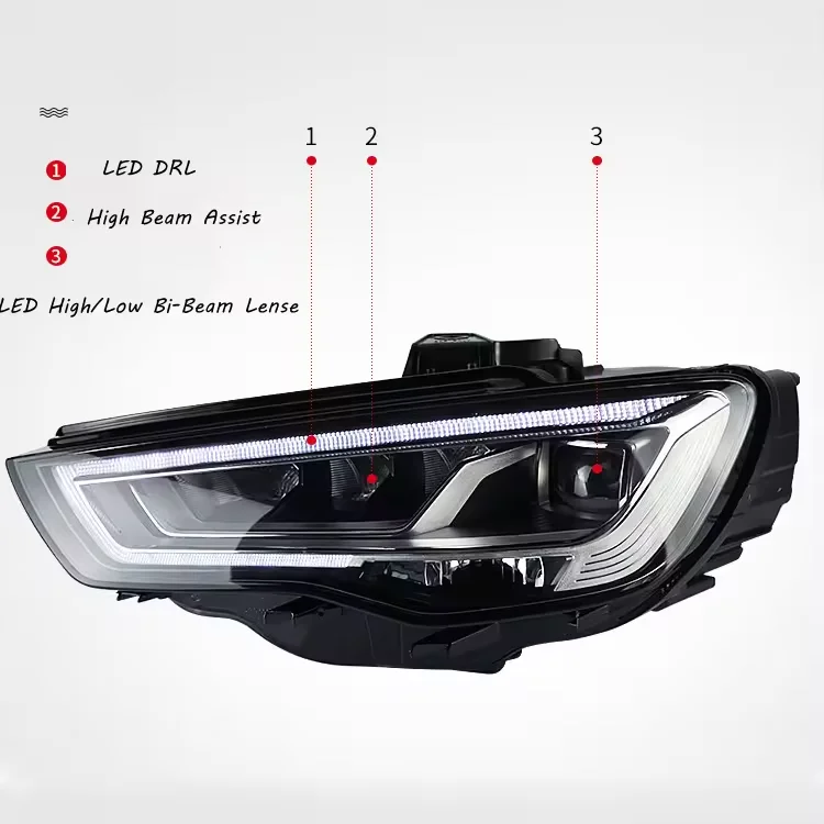 مصباح أمامي LED بمصفوفة تكوين عالية للمصابيح الأمامية الديناميكية Audi A3 2013-2016 #3