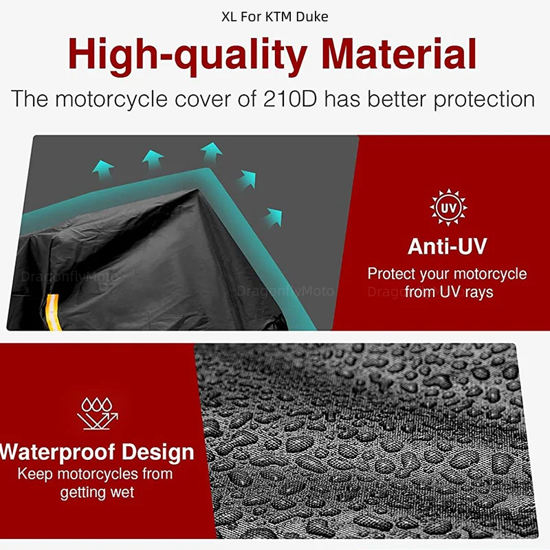 For KTM Duke 125 200 390 790 990 1190 1090 Motorcycle Cover Waterproof Outdoor Scooter UV Protector Dust Rain Cover