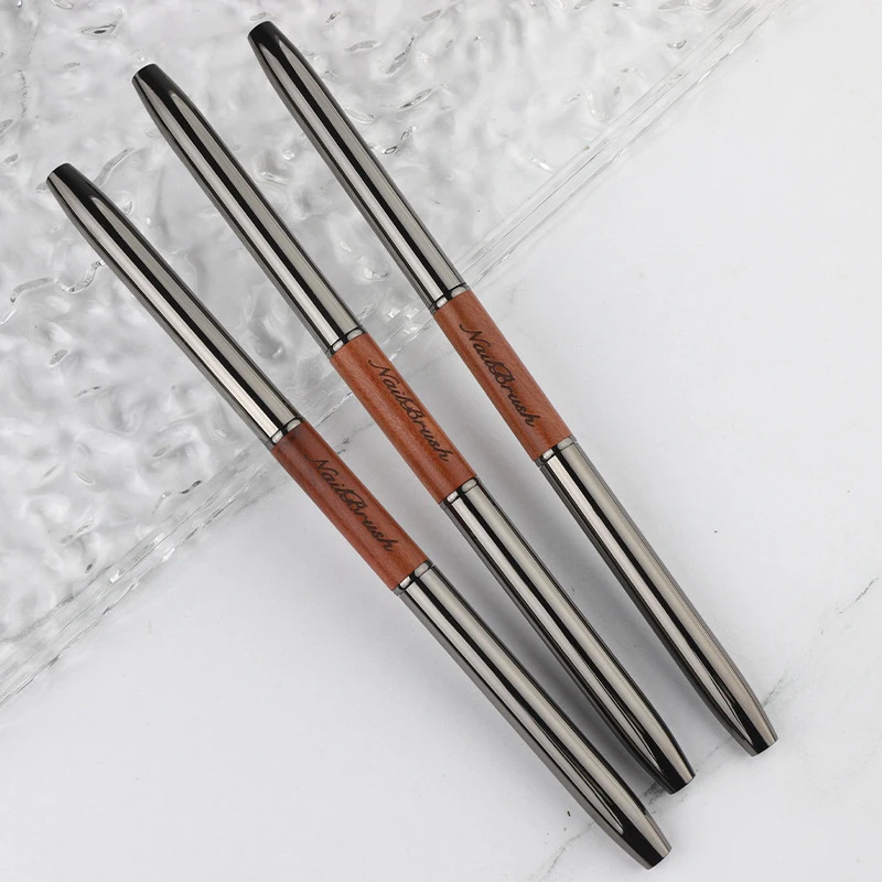 Sandalwood Dual End Nail Glue Pen UV Gel Brush Nail Art Painting Extension Gel Nail Line Brush Manicure Tool