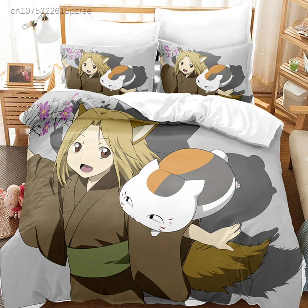 Natsume's Book Of Friends Anime 3D Duvet Cover Bedding Set Polyester Pillowcases Quilt Cover Home Decor Gift Twin King Queen