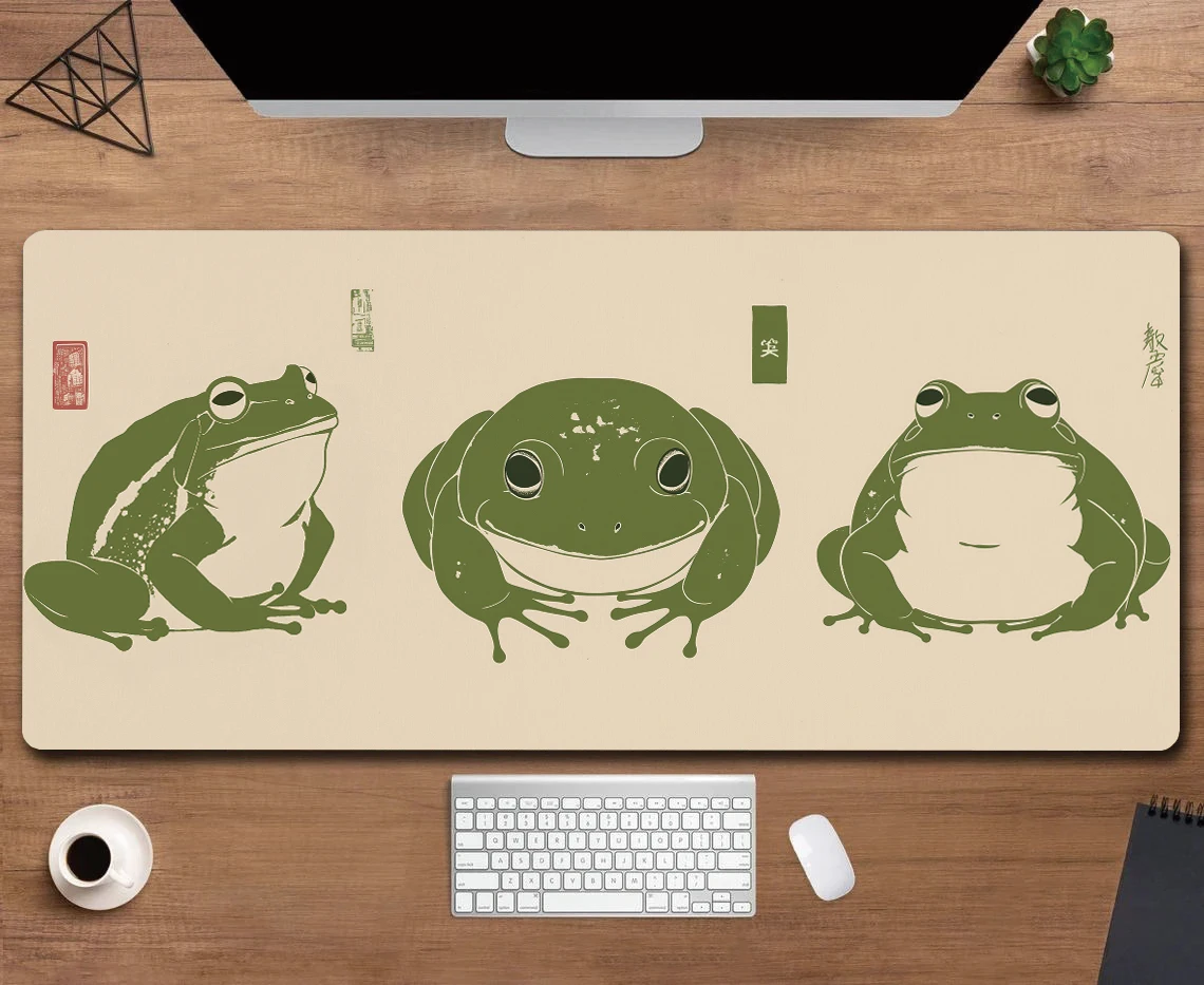 Japan Green Frogs Large Size Non-slip Rubber Mouse pad XXL Computer Gaming accessories Keyboard Desktop Decorate Mat for Offices