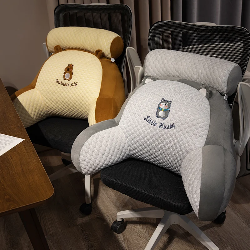 

New Ice Silk Bean Fluff Barest Pillow Panda Waist Support Ne Support Sofa Dormi Student Bedding PP Cotton Filled Toy