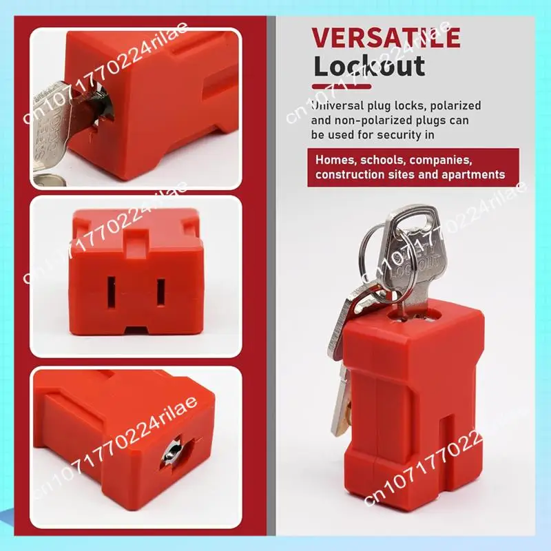 

A17Z Plug Lock Electrical Cord Plug Lockout Device 2 Pack Outlet Locking Safety Lock Fits Electrical Shutdown Service
