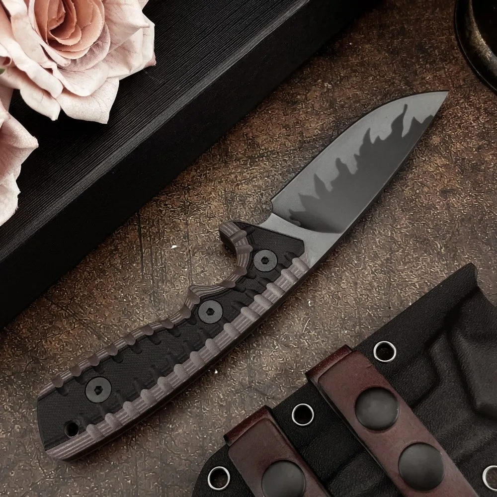 

Универсальный уличный нож с фиксированным лезвием, многофункциональный нож для выживания, лезвие 9Cr18Mov, двухцветная ручка G10, прочный прямой нож