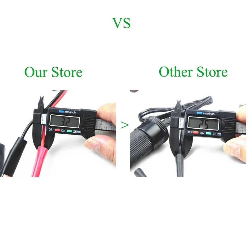 12V Car Battery Clip to Cigarette Lighter Socket Adapter - High Power Pure Copper Heavy Duty for Automotive Emergency Power