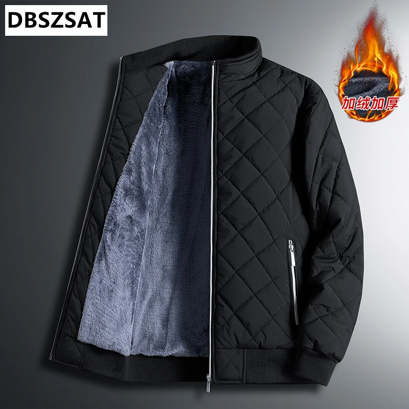 2027 Winter Brand Men's Solid Color Parkas Casual Warm Men's Cross-Border E-commerce Jacket Fashion Parkas Male Coats
