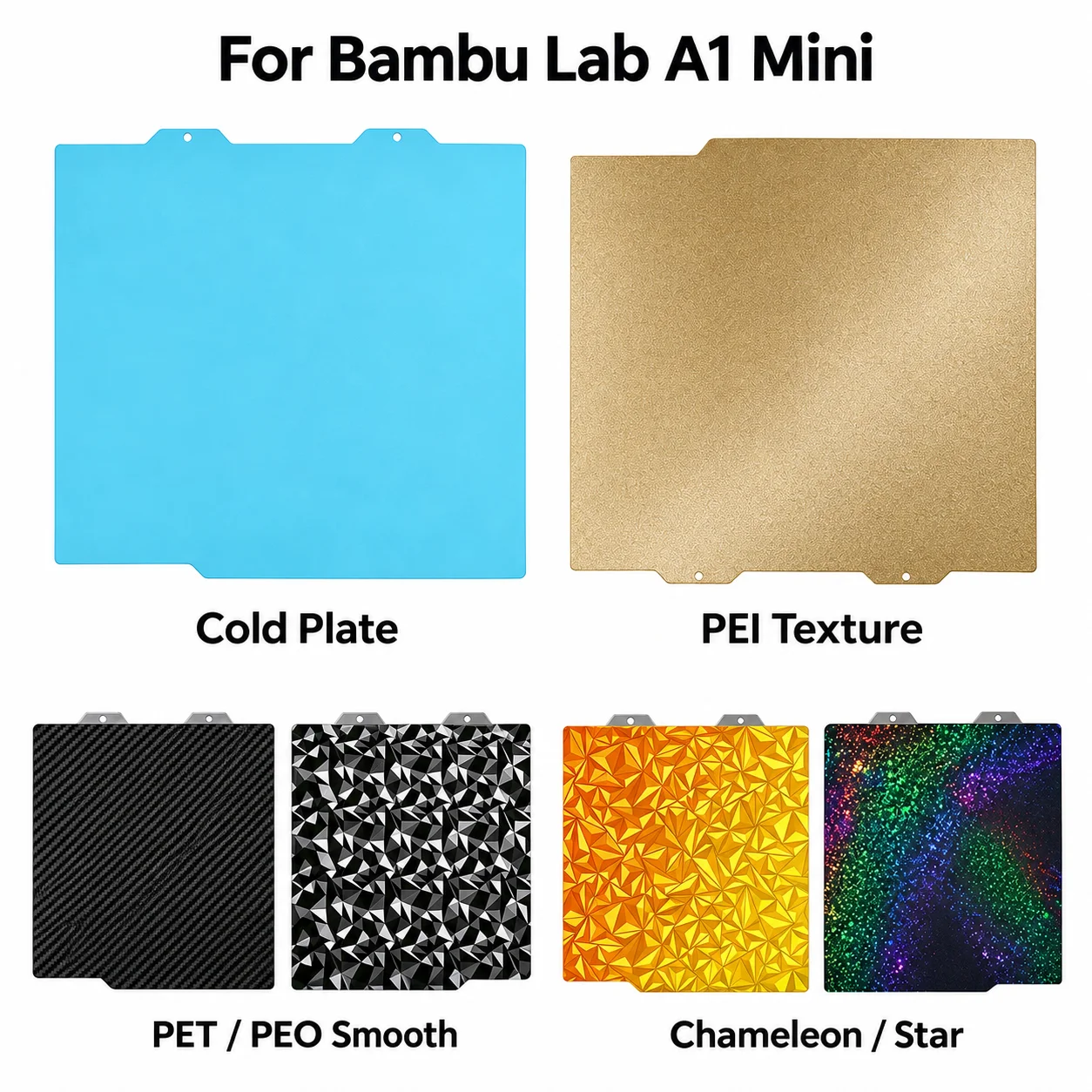184×184mm Para Bambu Lab A1 Mini PEI PEO PET H1H Placa de Construção Magnética de…