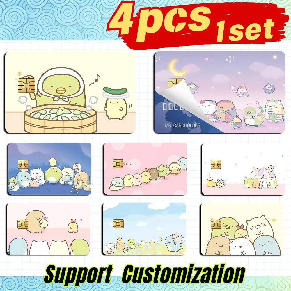 S-Sumikkogurashi Corner-Shy Mascot  Card Stickers for Bank Access Protective Waterproof Film Cover Sticker Gift