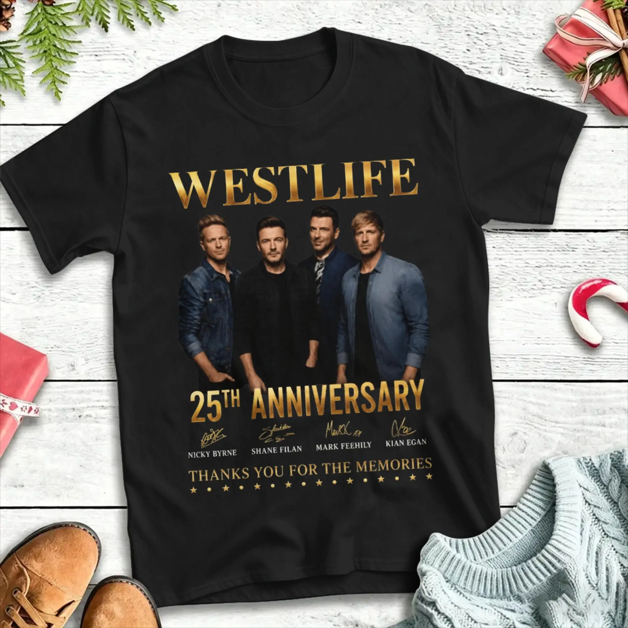 Men Westlife 25th Anniversary Tour 2026 T Shirt  Cotton Tops Fashion Short Sleeve Crewneck Tees Summer T-Shirts