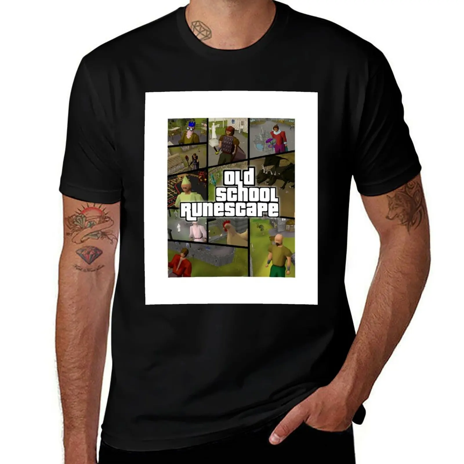

OSRS Style cover (Old School Runescape) T-Shirt man t shirt cotton anime t shirts for man