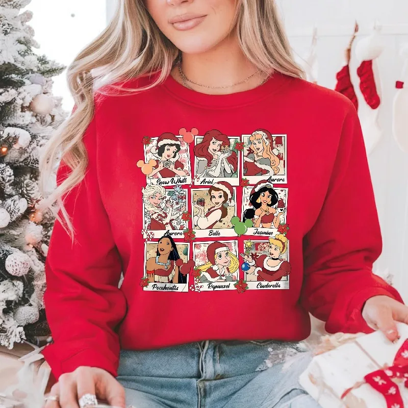 Ropa deportiva Retro de princesa de Disney, Navidad, Papá Noel, princesa, Otoño/Invierno, moda para hombres y mujeres, ropa para parejas