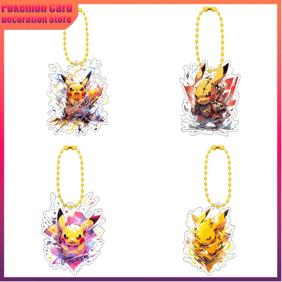 

Pokemon Gift Qikachu 6Cm Self-Made Cartoon Acrylic Key Chain Backpack Accessories Pendant Anime Classics Collection Toy