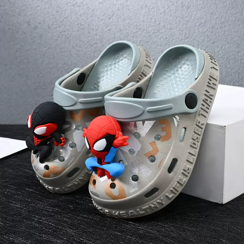 Disney SpiderMan Sport Sandals Summer Cartoon Iron Man Sandals for Boys Casual Beach Shoe Soft Sole Non-slip Kids Shoes