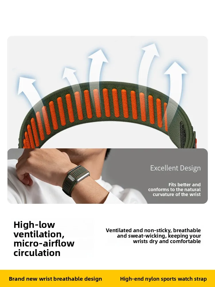 Applicable Whoop5.0 bracelet replacement with electrocardiogram version zinc alloy frame nylon braided elastic loop wristband