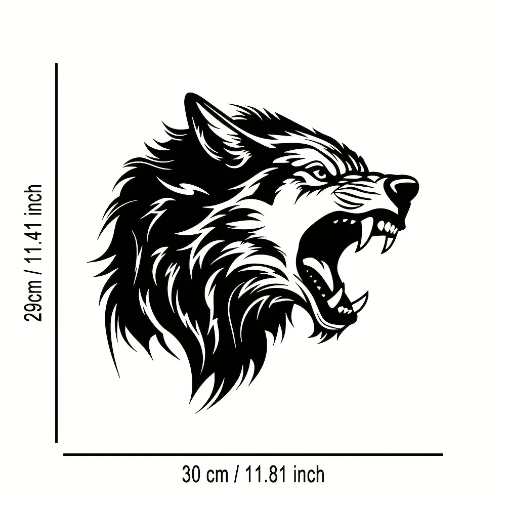 CIFBUY Wolf Head Metal Wall Art Abstract Iron Craft Sign Home Office Cafe Bar Decor Modern Reusable