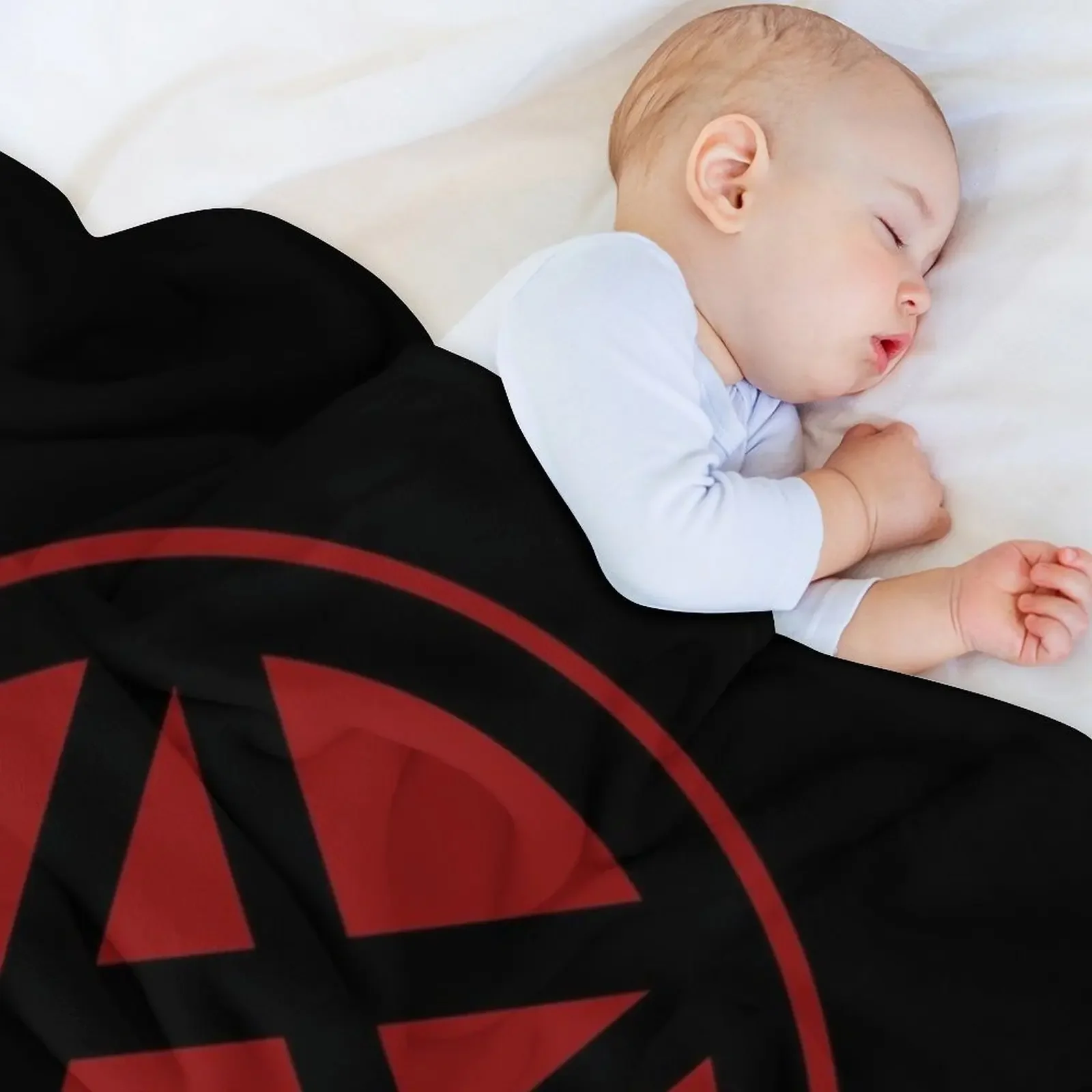 Inverted Pentagram Dark Red Satanic Throw Blanket Hairy for babies Blankets