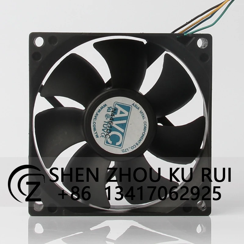 Case Cooling Fan 4-wire PWM Ventilation Axial Flow Exhaust Industrial DC12V 0.35A EC AC 80x80x25mm 8CM 8025 DS08025R12UP059