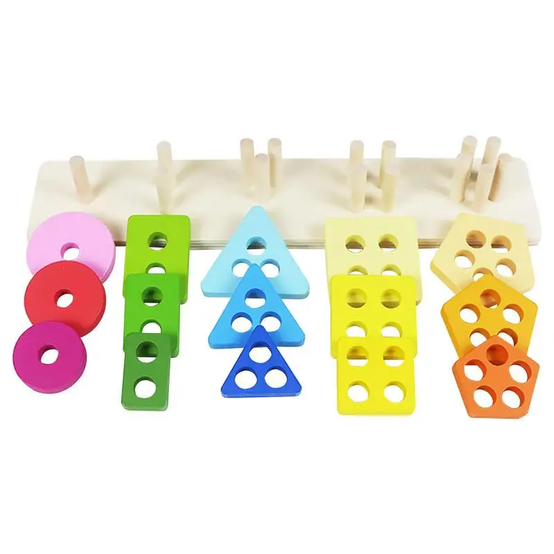 Shape Sorter Color Shape Recognition Stacker Sorter Preschool Educational Toys Learning Puzzles Gift For 4 5 6 Years Old Kids