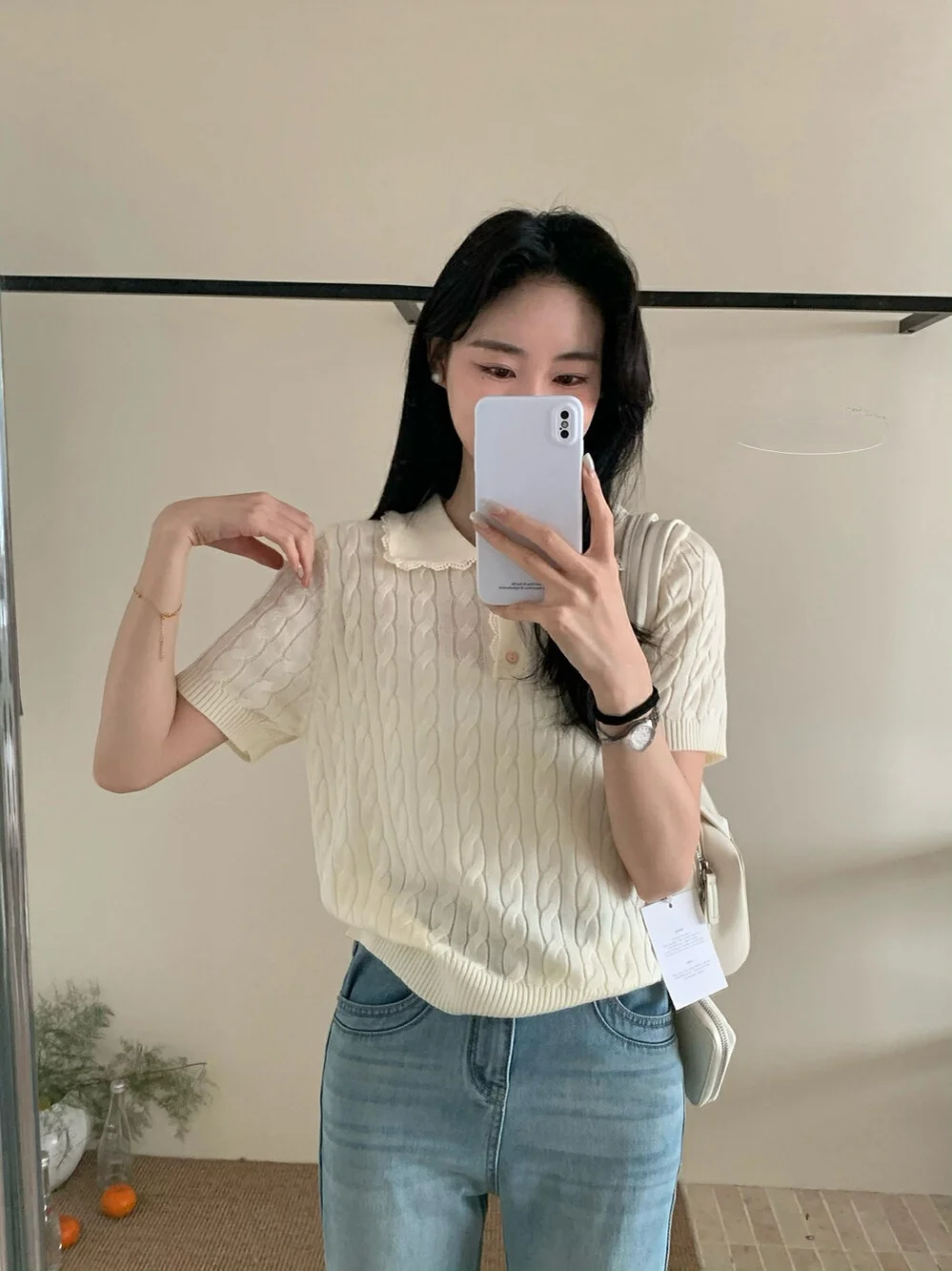 

Повседневный вязаный свитер Ne ort Sve 2026. Лето Sle. Корейская система. Универсальный топ с закрученным цветочным узором. Удобный крой.