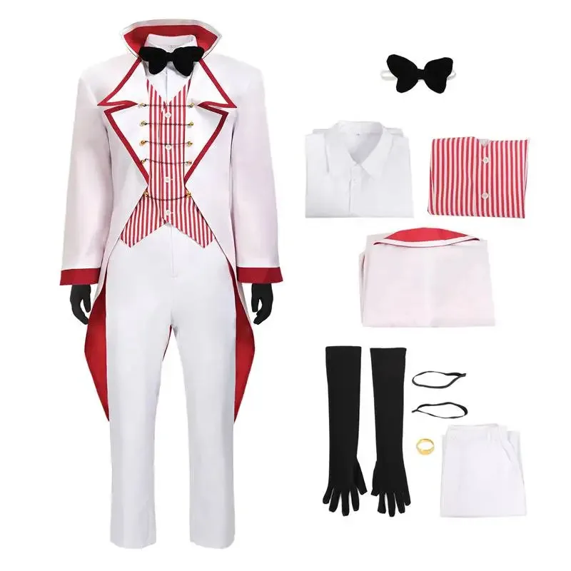 WENAM Anime Lucifer Morningstar Cosplay Costume Full Set Stand-up Collar Tailcoat Pants Vest Cos Convention Halloween Gift