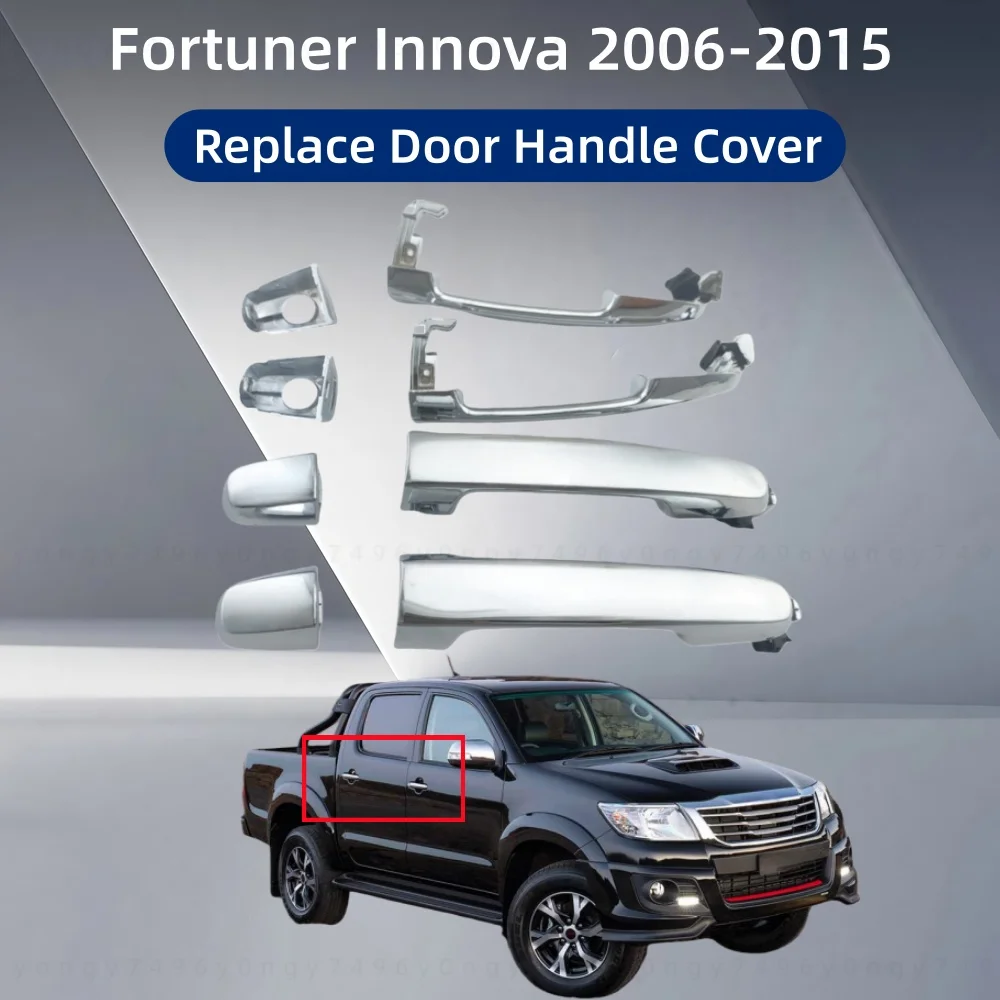 

New Car ABS Chrome Accessories Plated 2006-2015 For Toyota Hilux Vigo Fortuner Innova Door Handle Cover Replacement Of parts