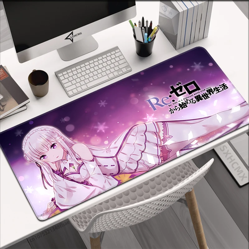 

Re Zero Коврик для мыши Аниме Rem Emilia Grande Коврик для мыши XXL Настольный коврик Офисные аксессуары Игровой коврик Компьютерный стол Настройка Настольные компьютеры Коврик