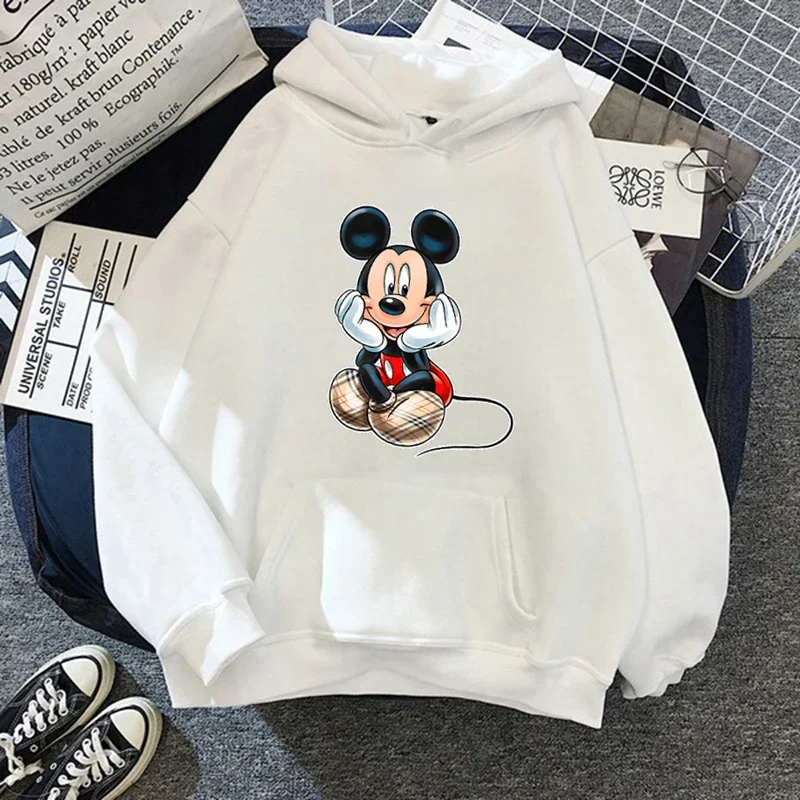 Women Hoodies Fashion Cartoon Mickey Minnie Summer Disney Streetwear Kawaii Top Female Ulzzang Oversized Hoodie Clothing Vintage