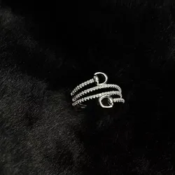 2023 New sparking bling 925 sterling silver open size charm delicate women jewelry micro pave cz horse love snaffle bit ring