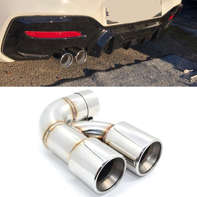 1 PCS Exhaust Tip For BMW F20 118i 120i 1 Series Stainless Steel Exhaust Pipe 60mm Inlet Muffler Tip Tailpipe Nozzle