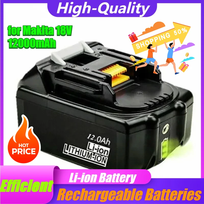 

12000mAh for Makita 18V Power Tool Batteries BL1840 BL1830 Lithium-ion Batteries for Electric Drills and Angle Grinders