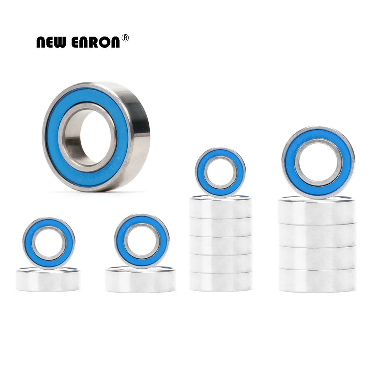 NEW ENRON Ball Bearing Set 16Pc Blue Rubber Sealed Bearing on Two Sides Kit ABEC-3 For Traxxas Slash 4x4 2WD 52100 Chrome Steel