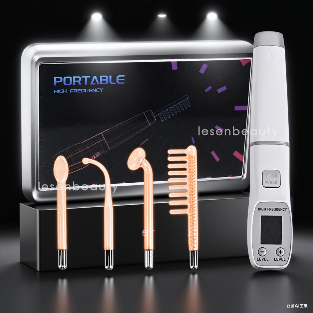 

High Frequency Glass Tube Facial Massager Refine Pores Antiaging Reduce Blemishes Anti-Skin Aging Shrink Pores Reduce Fine Lines